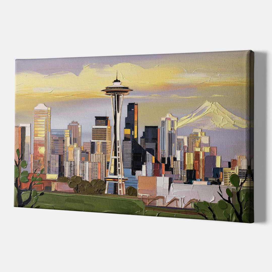 Seattle Downtown Skyline - Canvas Wall Art Indoor