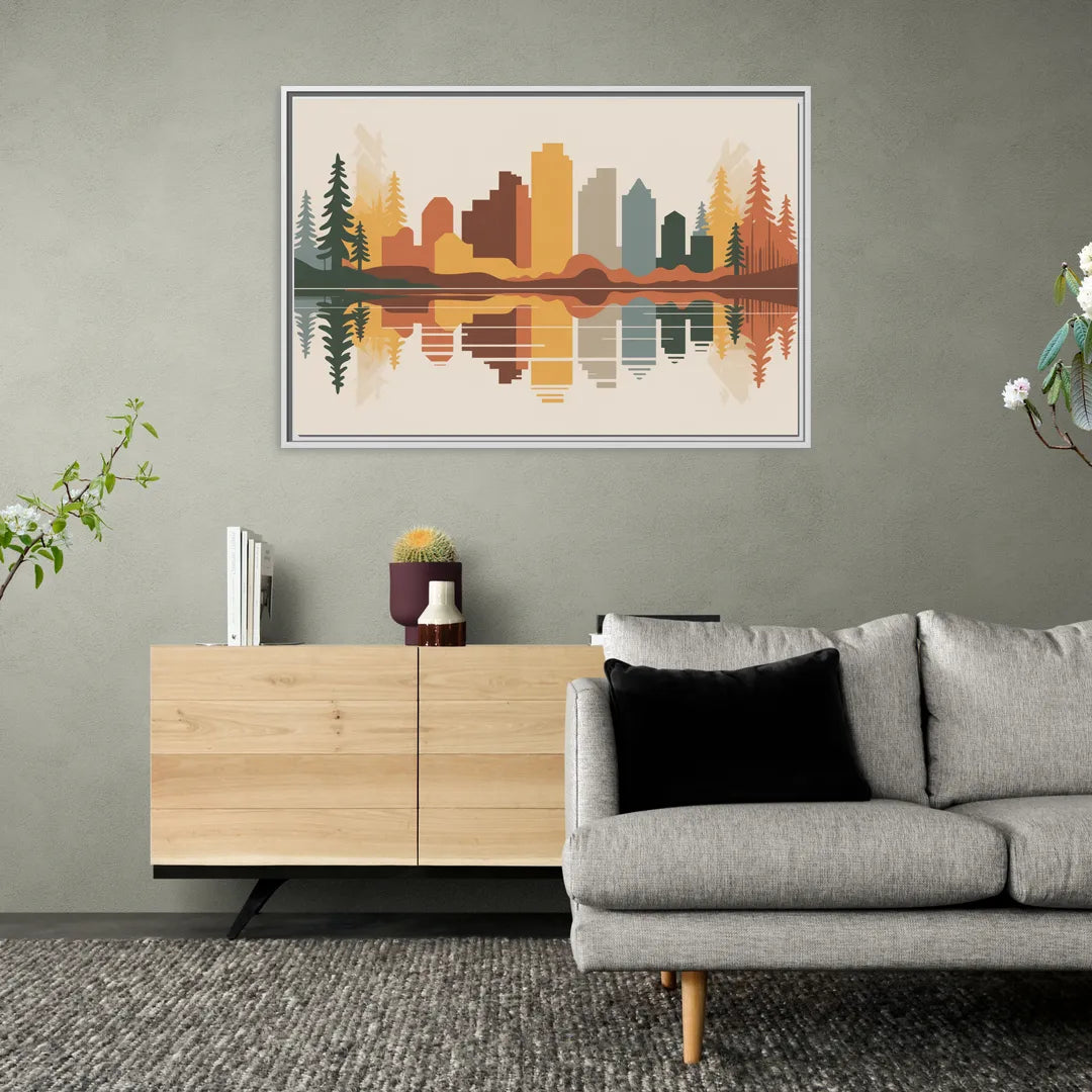 Jasper Autumn Colors - Living Room White Frame Canvas