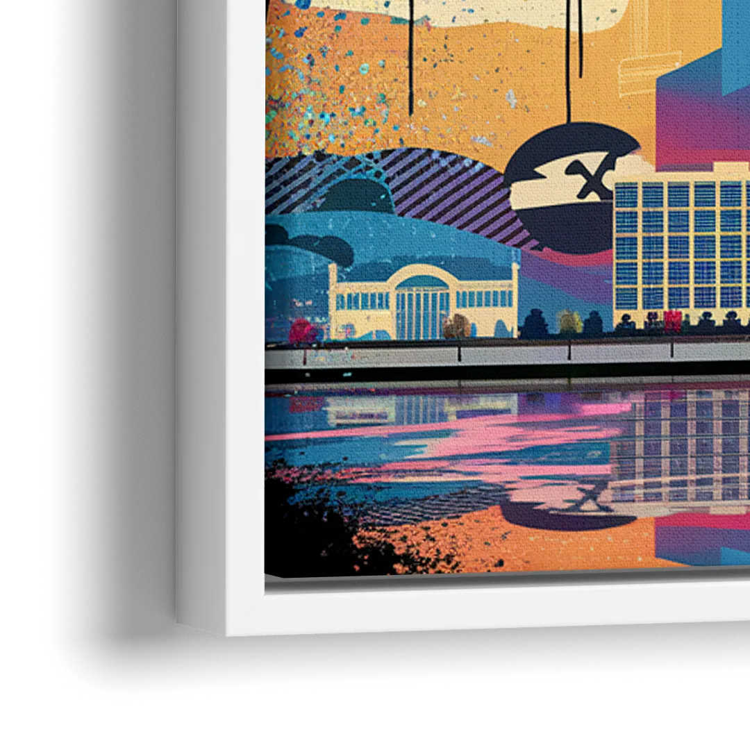 Tampa Urban Street Art Vibes - Close-Up White Frame Canvas