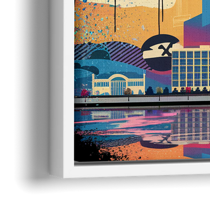 Tampa Urban Street Art Vibes - Close-Up White Frame Canvas