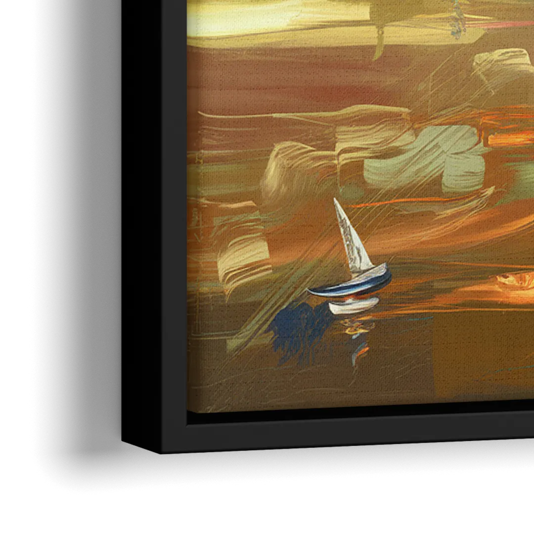 San Francisco Waterfront View - Close-Up Black Frame Canvas