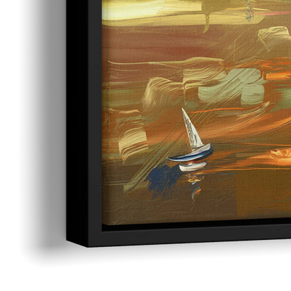 San Francisco Waterfront View - Close-Up Black Frame Canvas