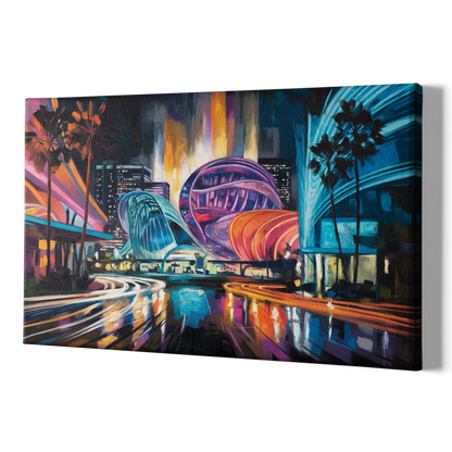 Anaheim Downtown Glow - Canvas Print Art Sides