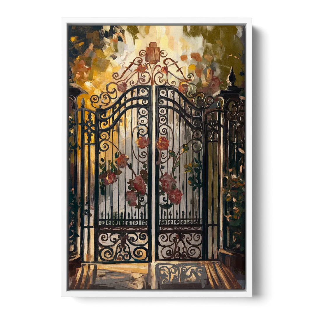 Charleston Iconic Gates - White Frame Canvas