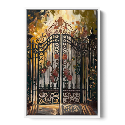 Charleston Iconic Gates - White Frame Canvas