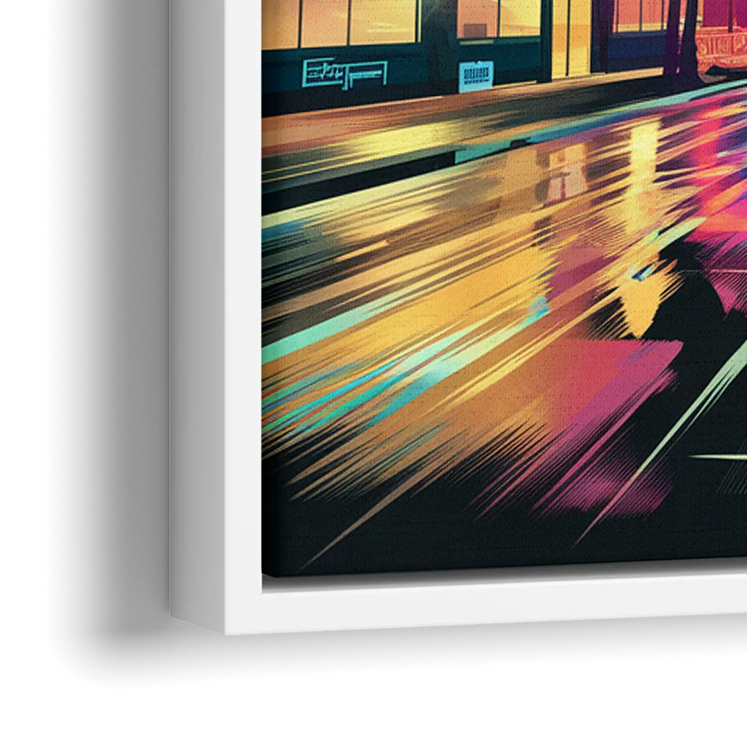 Miami Artistic Streets - Close-Up White Frame Canvas