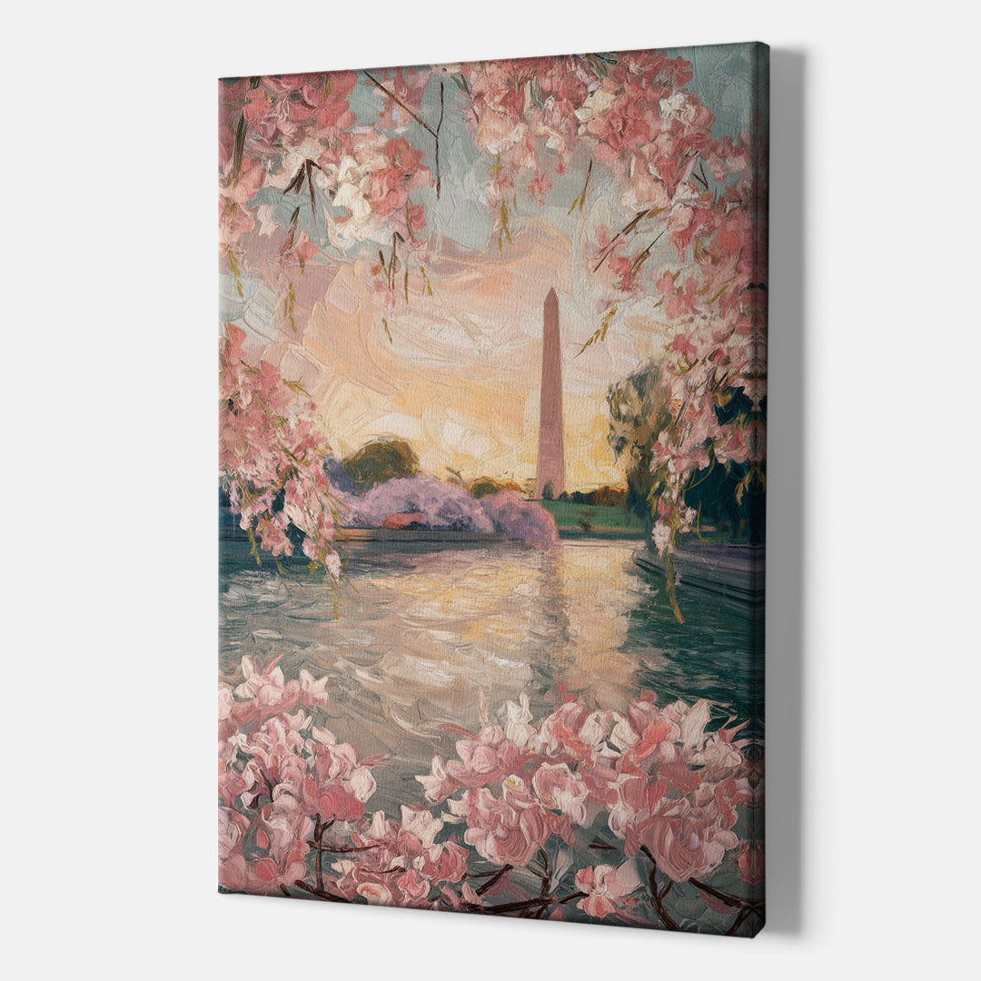 Washington DC Cherry Blossoms - Canvas Wall Art Indoor