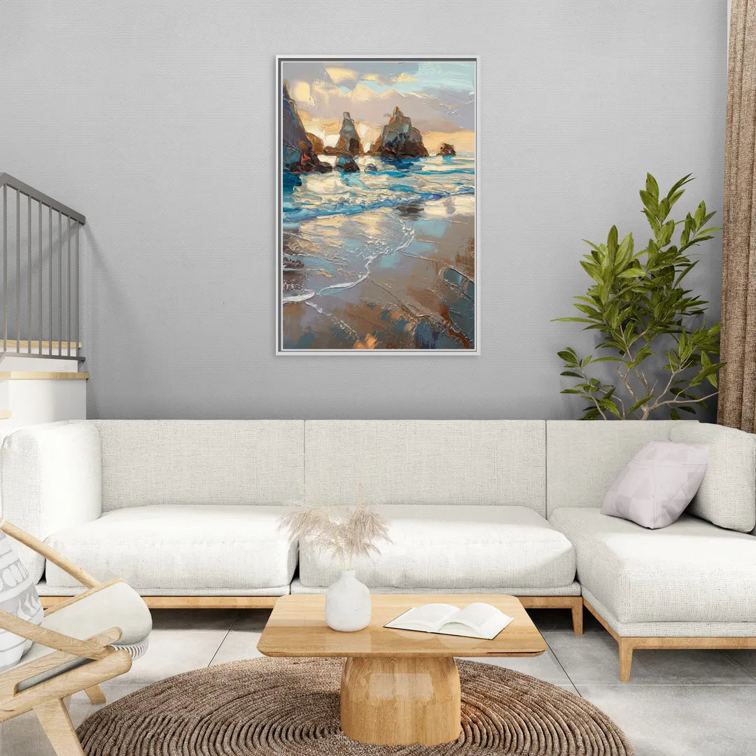 Bandon Seaside Serenity - Living Room White Frame Canvas