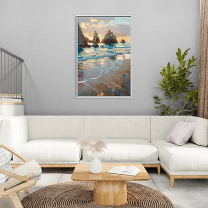 Bandon Seaside Serenity - Living Room White Frame Canvas