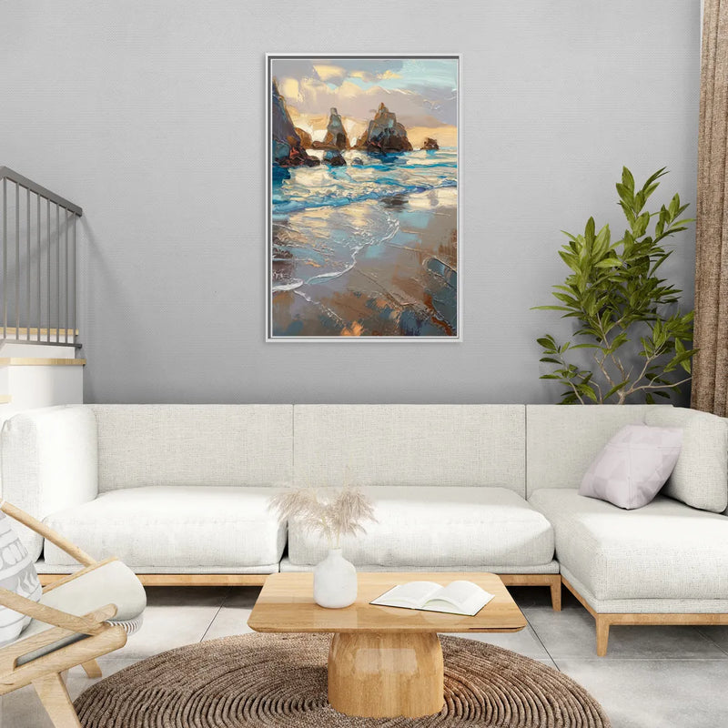 Bandon Seaside Serenity - Living Room White Frame Canvas
