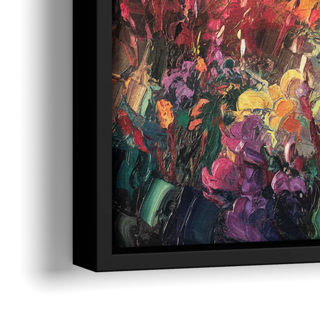 Vail Sunset Glow - Close-Up Black Frame Canvas