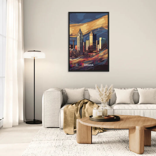 Omaha Urban Aesthetic - Living Room Black Frame Canvas
