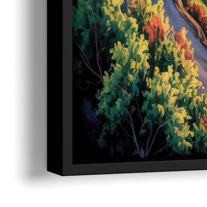 Niagara Falls Tourist View - Close-Up Black Frame Canvas