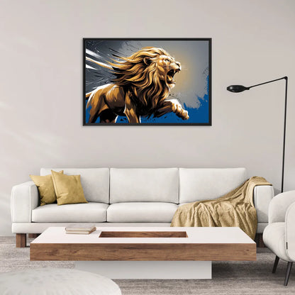 Detroit Lions Pride - Living Room Black Frame Canvas