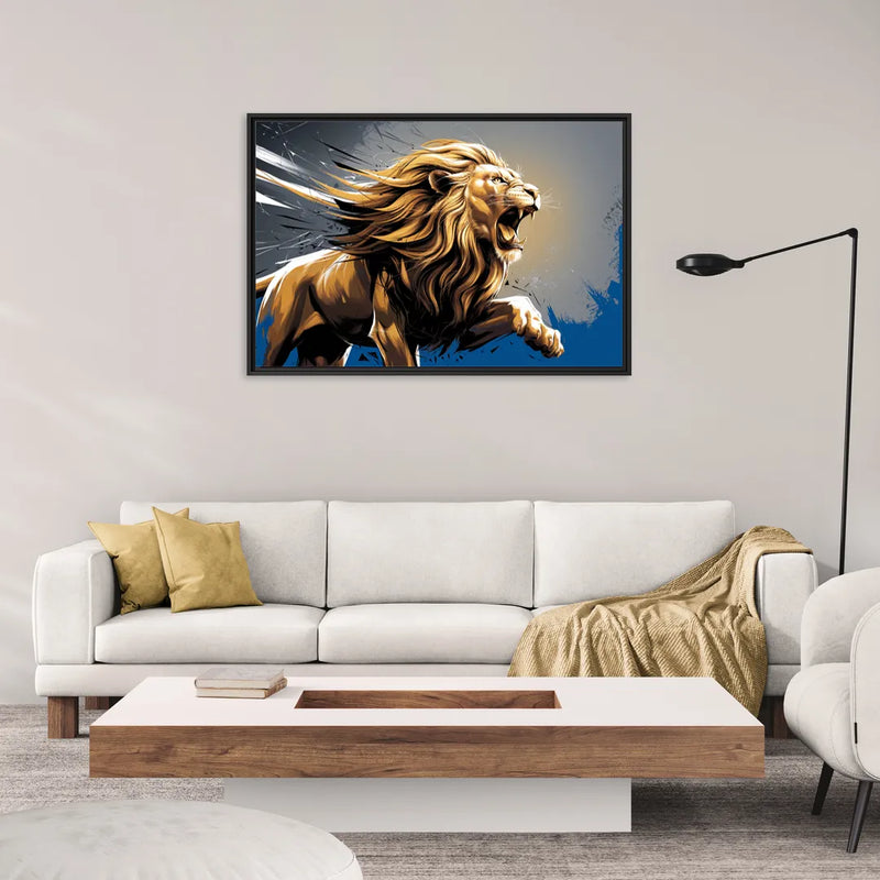 Detroit Lions Pride - Living Room Black Frame Canvas
