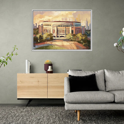 New York City Yankee Stadium - Living Room White Frame Canvas