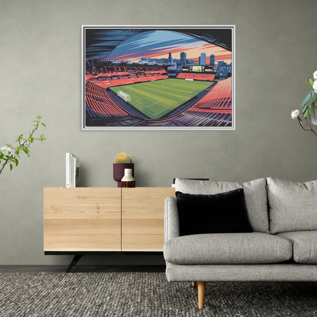 Portland Timbers Stadium View - Living Room White Frame Canvas