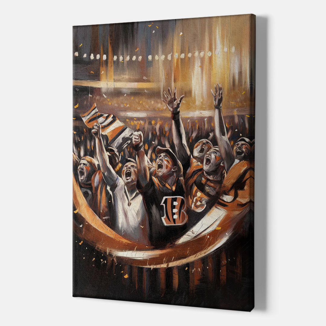 Cincinnati Bengals Fans in Action - Canvas Wall Art Indoor