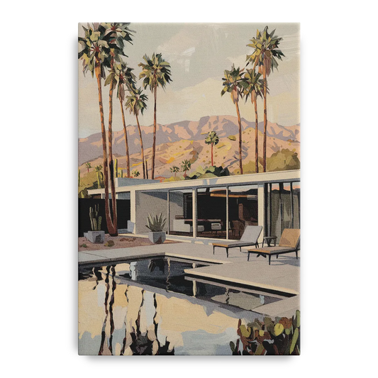 Palm Springs Mid Century Vibes - Canvas Wall Art