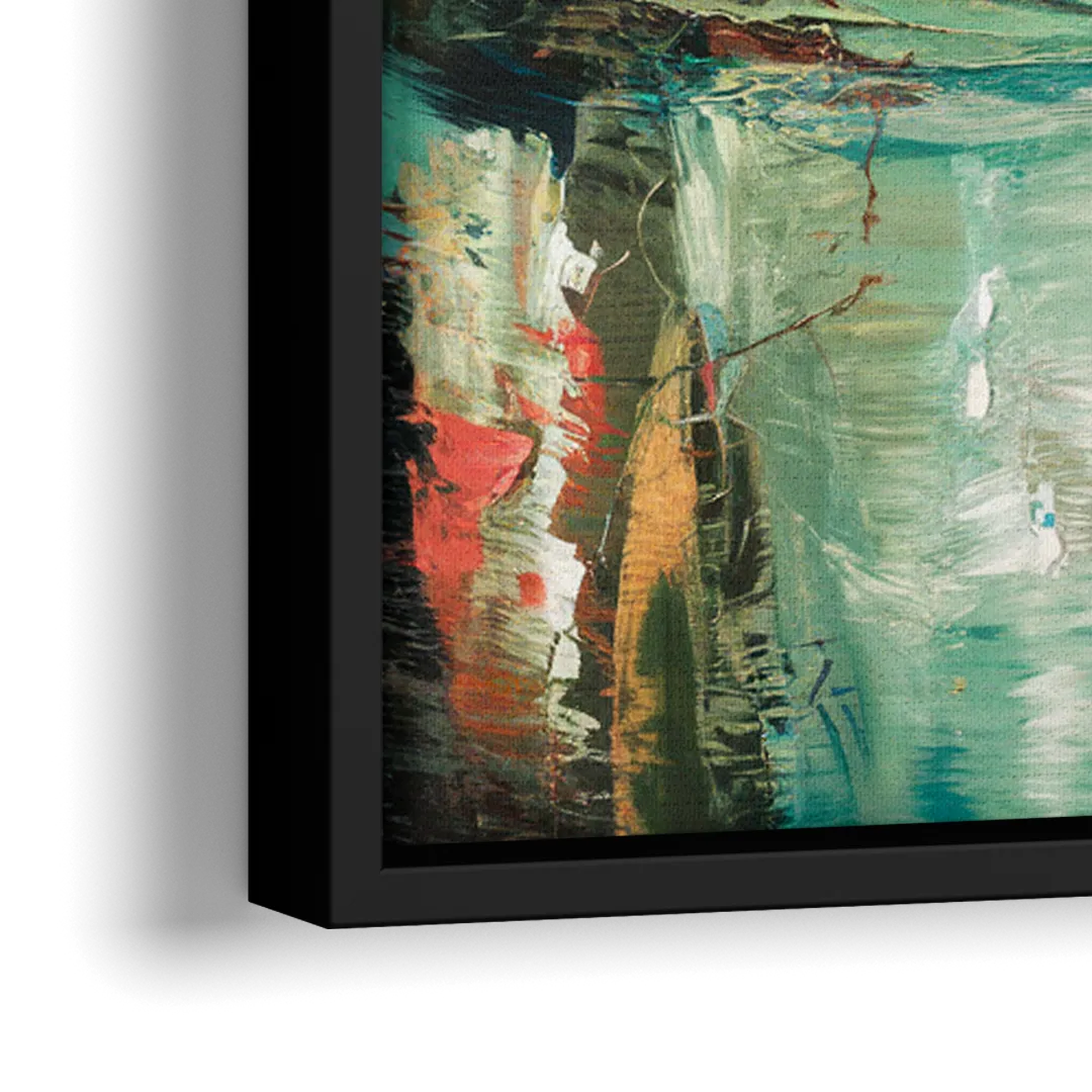 Orlando Tropical Landscape - Close-Up Black Frame Canvas