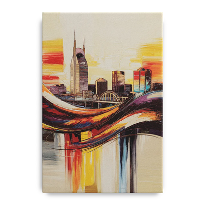 Nashville Skyline at Sunset - Canvas Wall Art