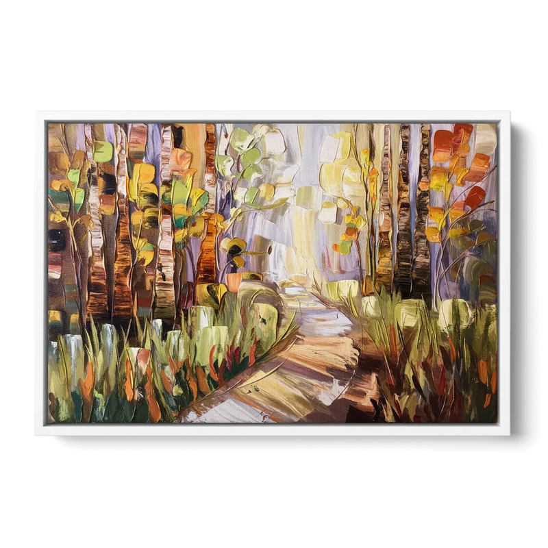 Grand Rapids Seasonal Foliage - White Frame Canvas