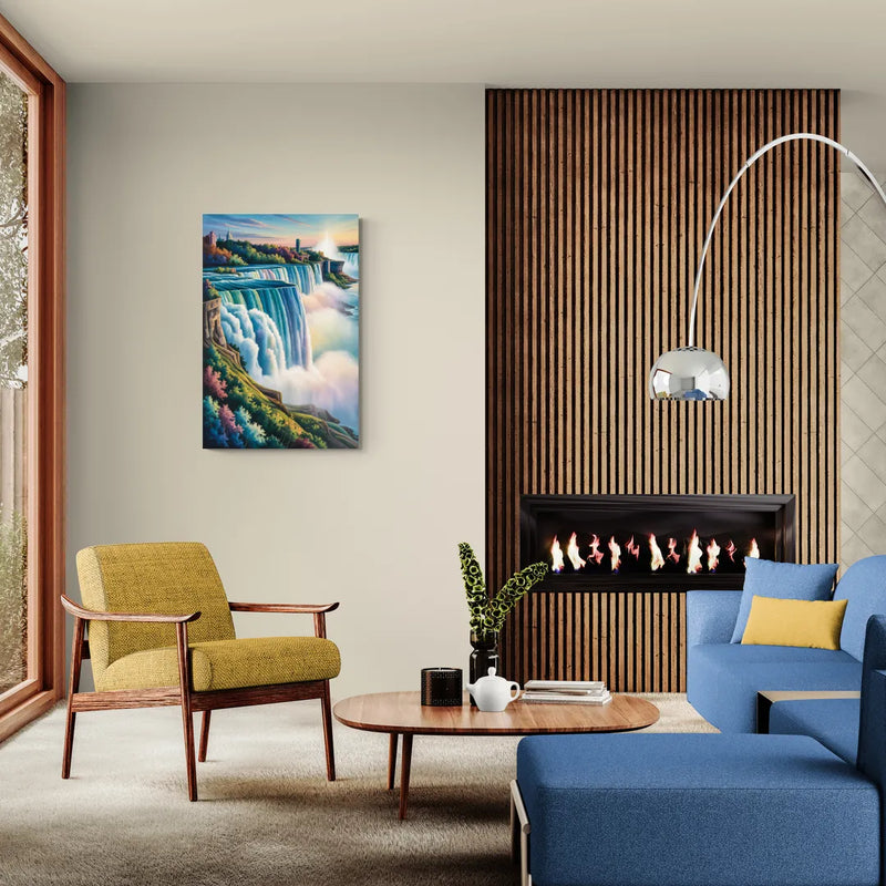Niagara Falls Color Burst - Canvas Wall Art Living Room