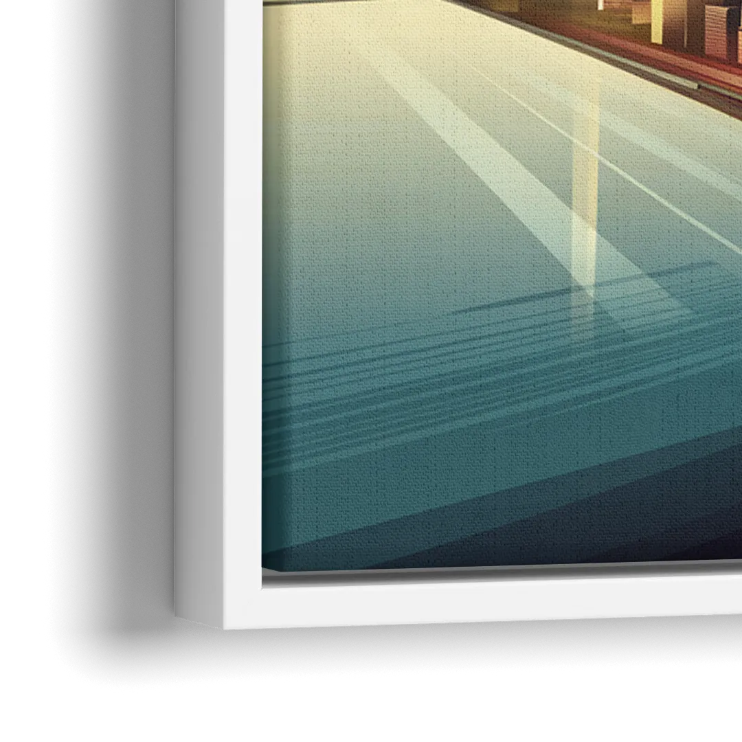 New York City Financial District - Close-Up White Frame Canvas