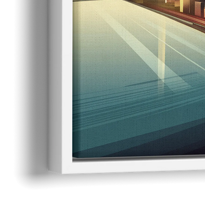 New York City Financial District - Close-Up White Frame Canvas