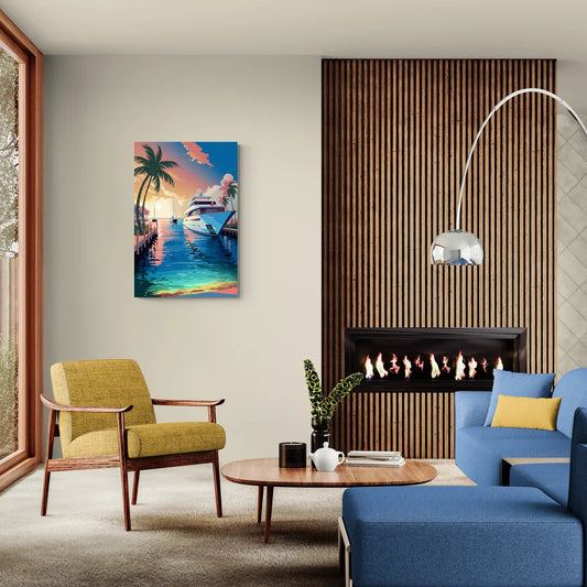 Fort Lauderdale Yacht Harbor - Canvas Wall Art Living Room