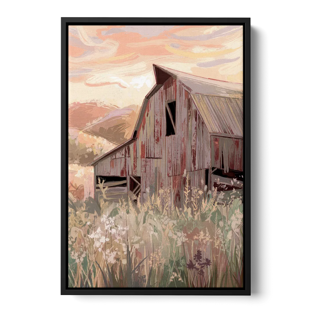 Joseph Rustic Charm - Black Frame Canvas