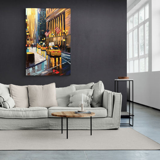New York City Wall Street Vibes Flags - Canvas Wall Art Living Room