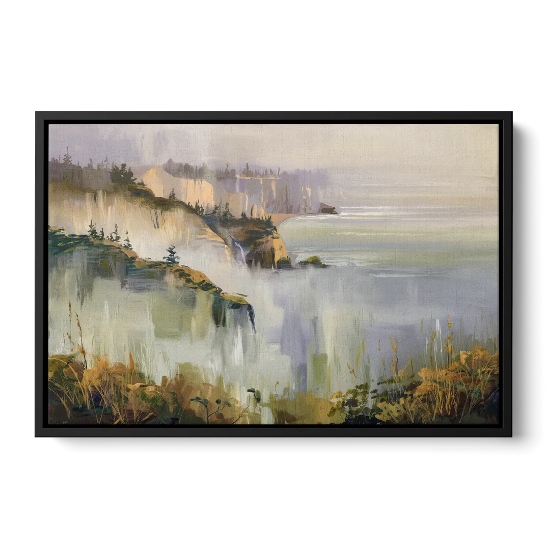 Big Sur Morning Fog - Black Frame Canvas