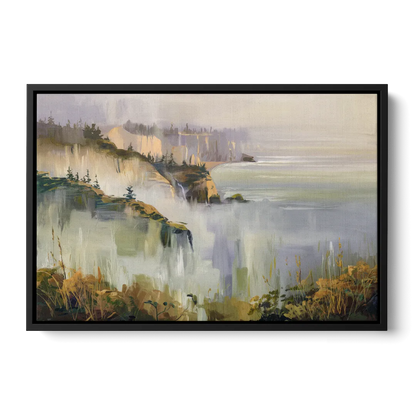 Big Sur Morning Fog - Black Frame Canvas