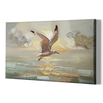 Corpus Christi Seagulls In Flight - Canvas Print Art Sides