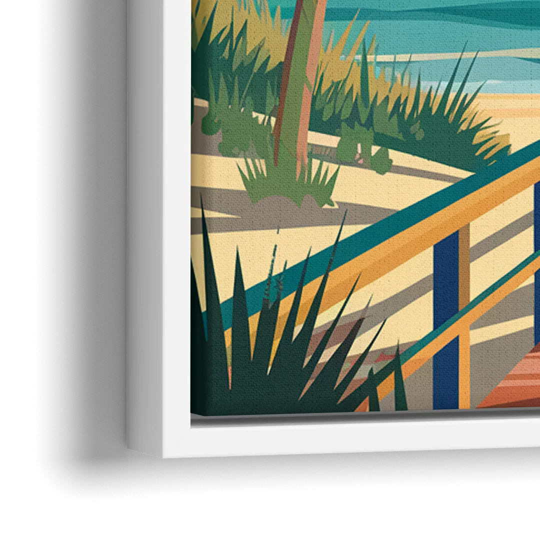 Key West Ocean Breeze - Close-Up White Frame Canvas
