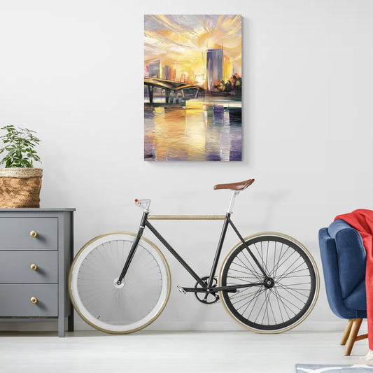 Tampa Riverwalk Sunrise - Canvas Wall Art Living Room