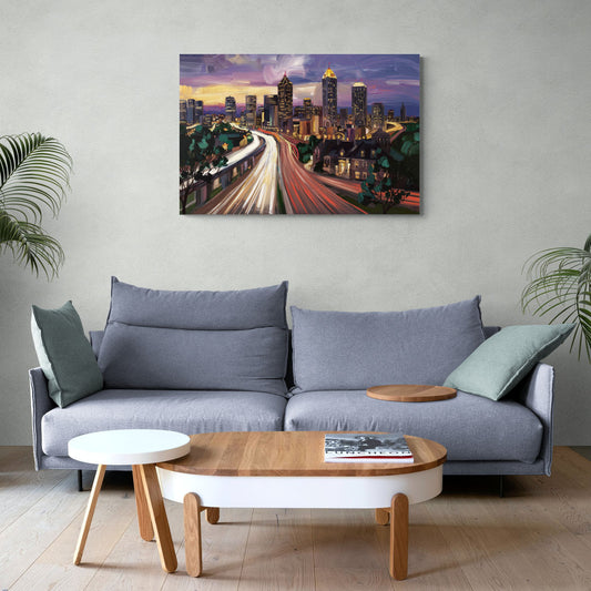 Atlanta Historic Neighborhoods - Canvas Wall Art Living Room