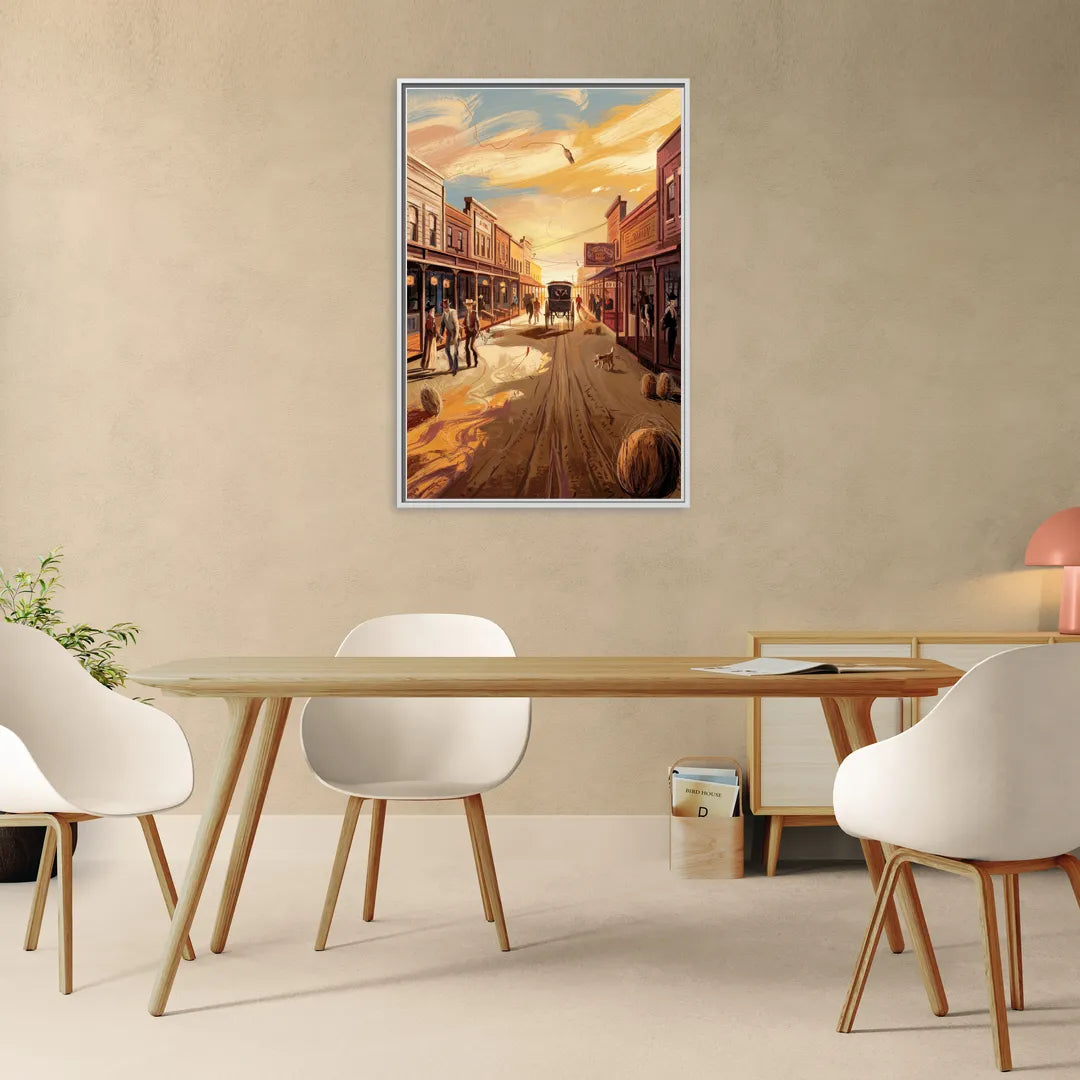 Tombstone Wild West Vibes - Living Room White Frame Canvas