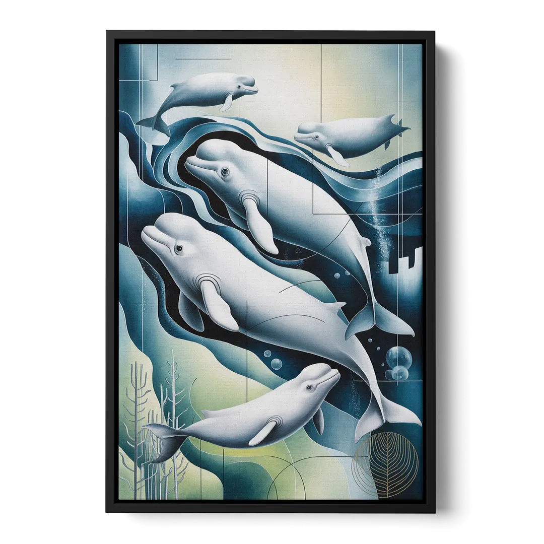 Beluga Waters - Black Frame Canvas