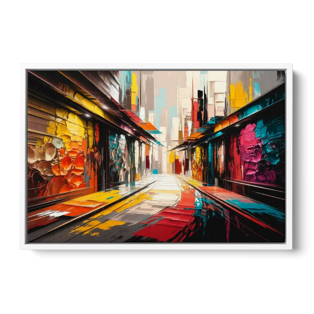 Ashland Street Art Vibes - White Frame Canvas