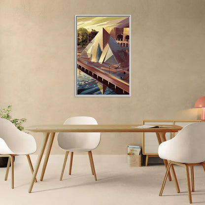 Cleveland Rock and Roll Hall of Fame - Living Room White Frame Canvas