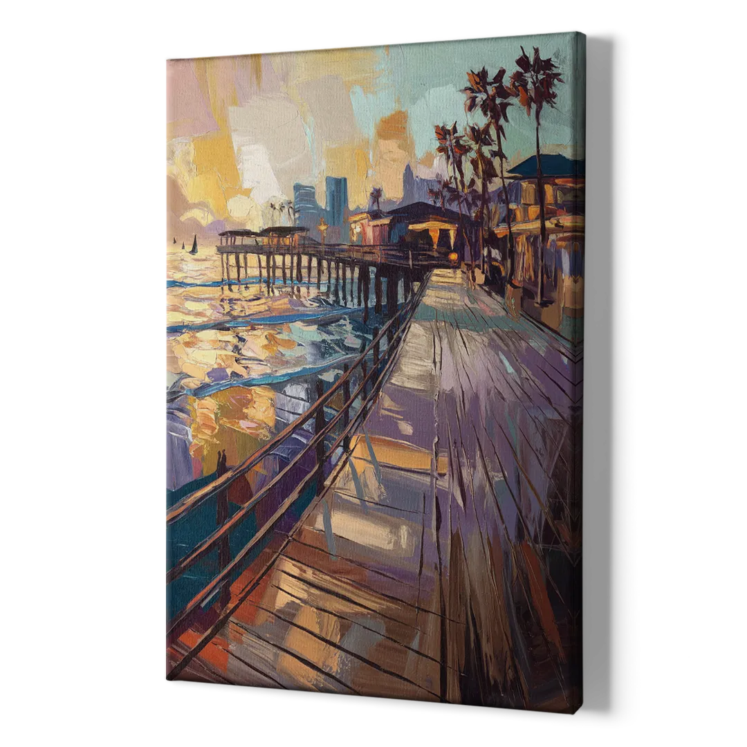 San Diego Boardwalk Scenes - Canvas Print Art Sides