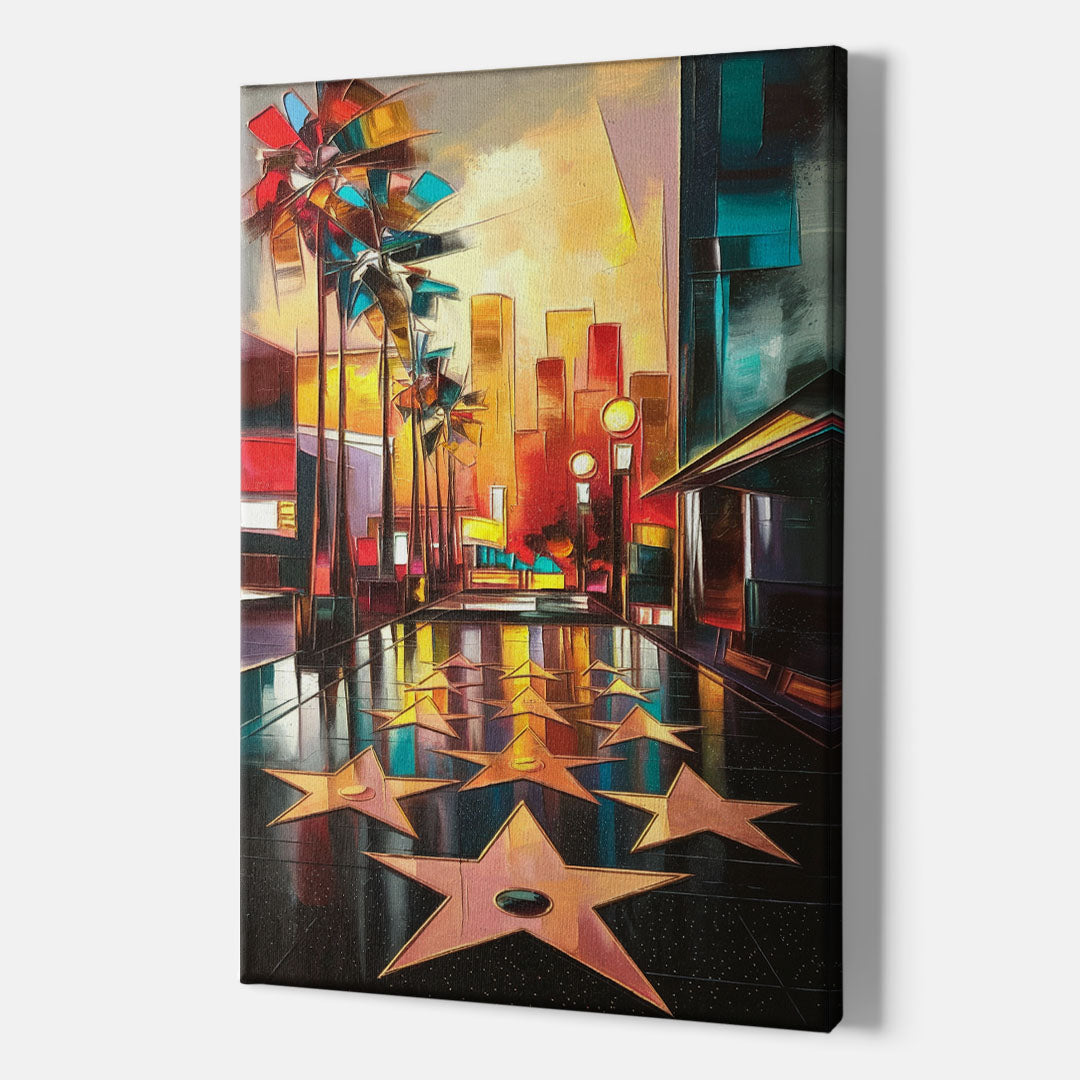 Los Angeles Hollywood Walk of Fame Iconic - Canvas Wall Art Indoor