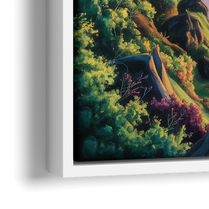 Niagara Falls Close Up - Close-Up White Frame Canvas