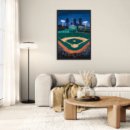 Boston Red Sox Photography - Living Room Black Frame Canvas