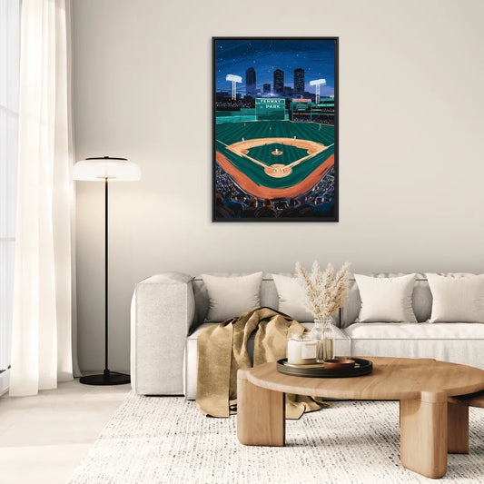 Boston Red Sox Photography - Living Room Black Frame Canvas