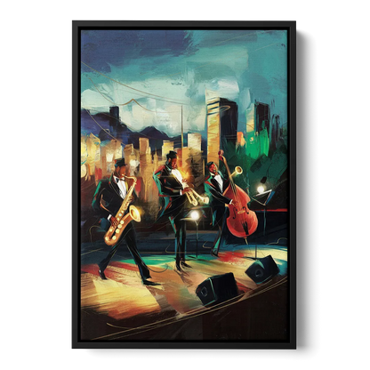 Salt Lake City Jazz Tribute - Black Frame Canvas