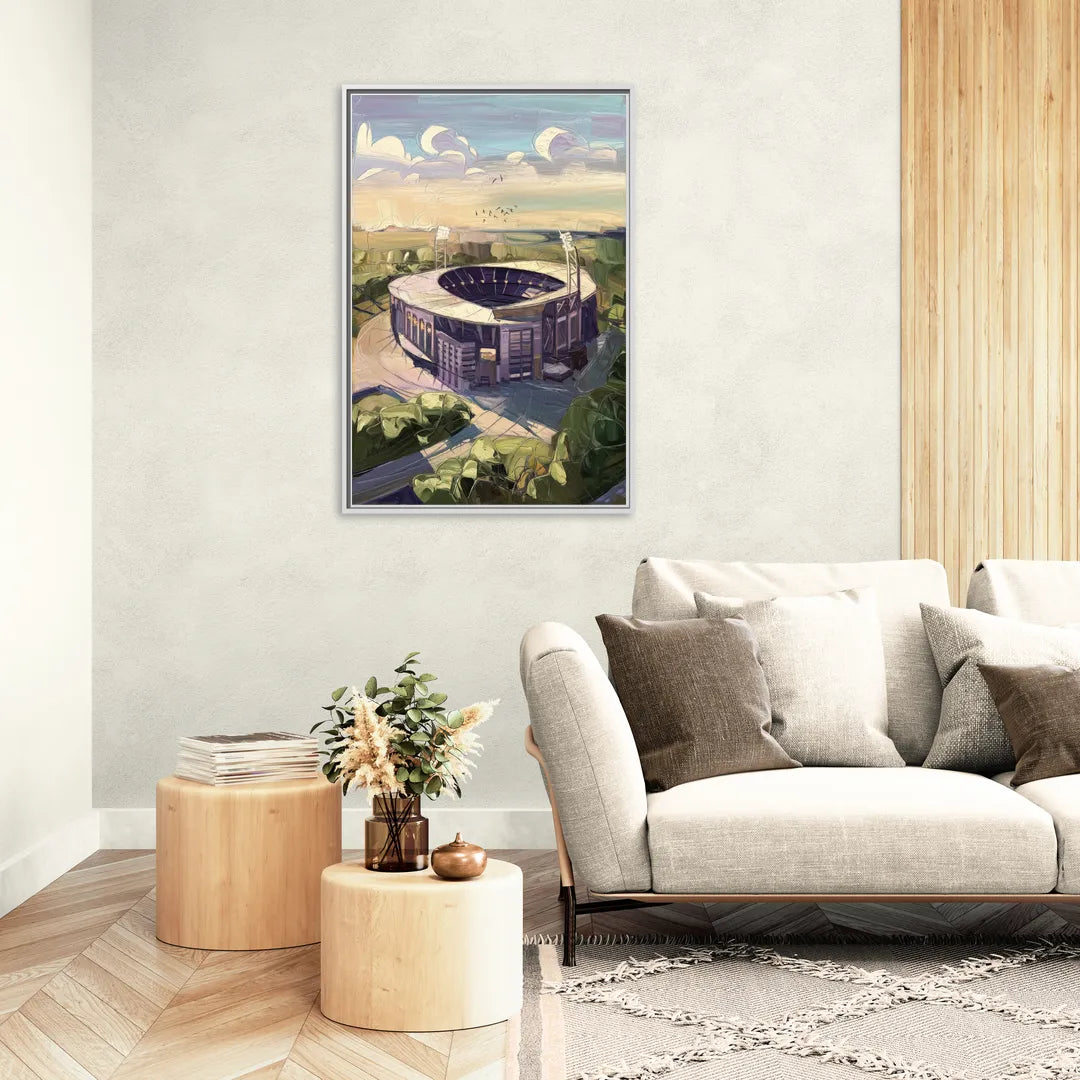 Baltimore Ravens Stadium View - Living Room White Frame Canvas