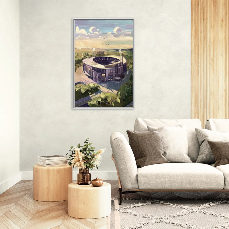 Baltimore Ravens Stadium View - Living Room White Frame Canvas